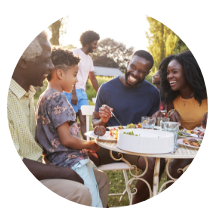 Family at picnic