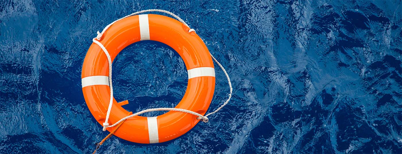 life preserver in water