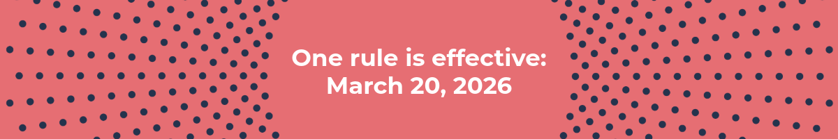 Rules effective March 20, 2026