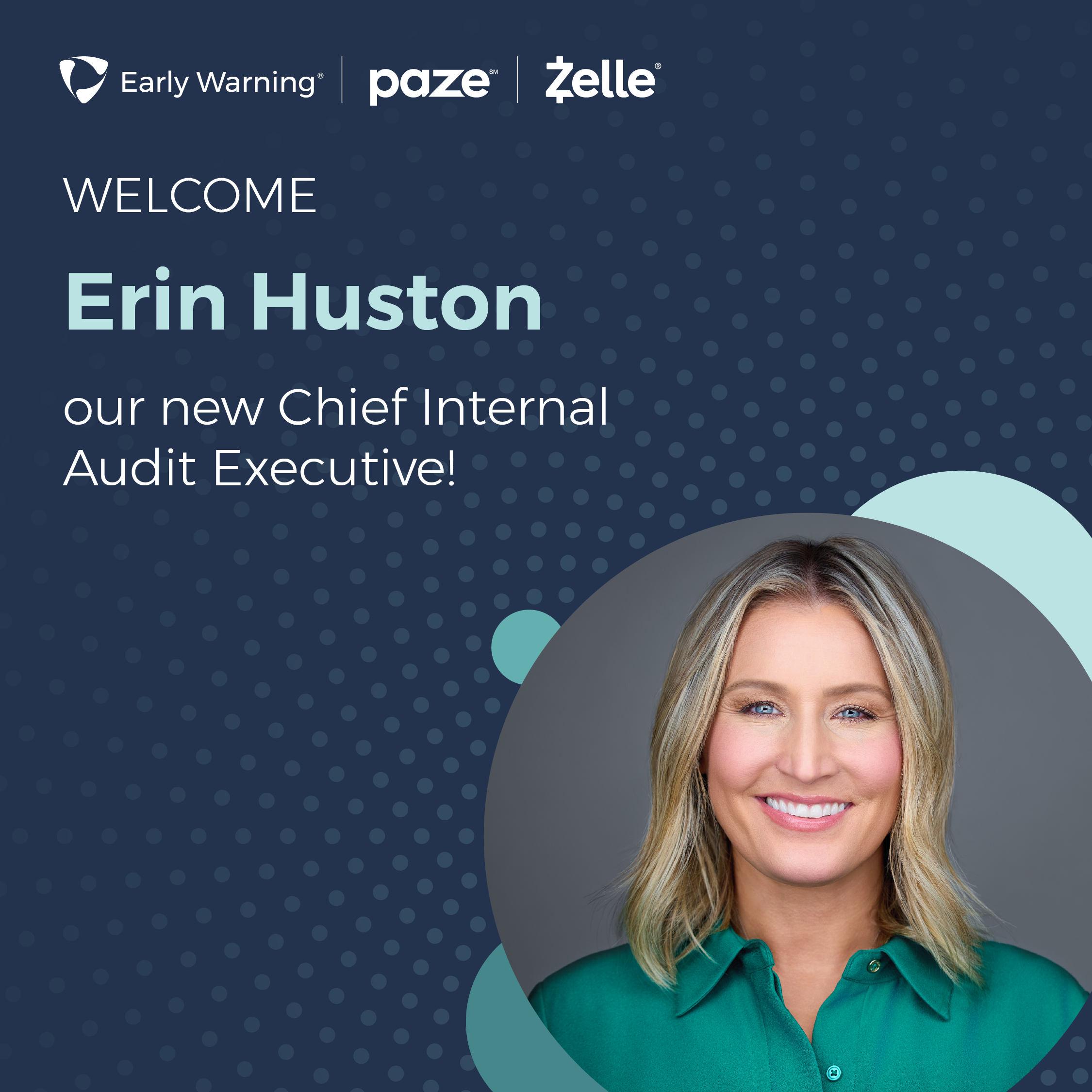 Early Warning LinkedIn image - Welcome Erin Huston, our new Chief Internal Audit Executive