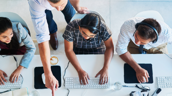 people at a desk